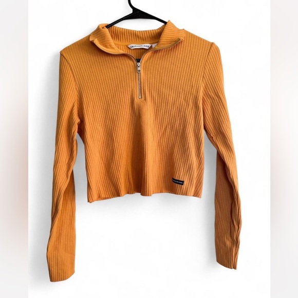 Calvin Klein Zipped Turtleneck Ribbed/Knit Top - Picture 6 of 7